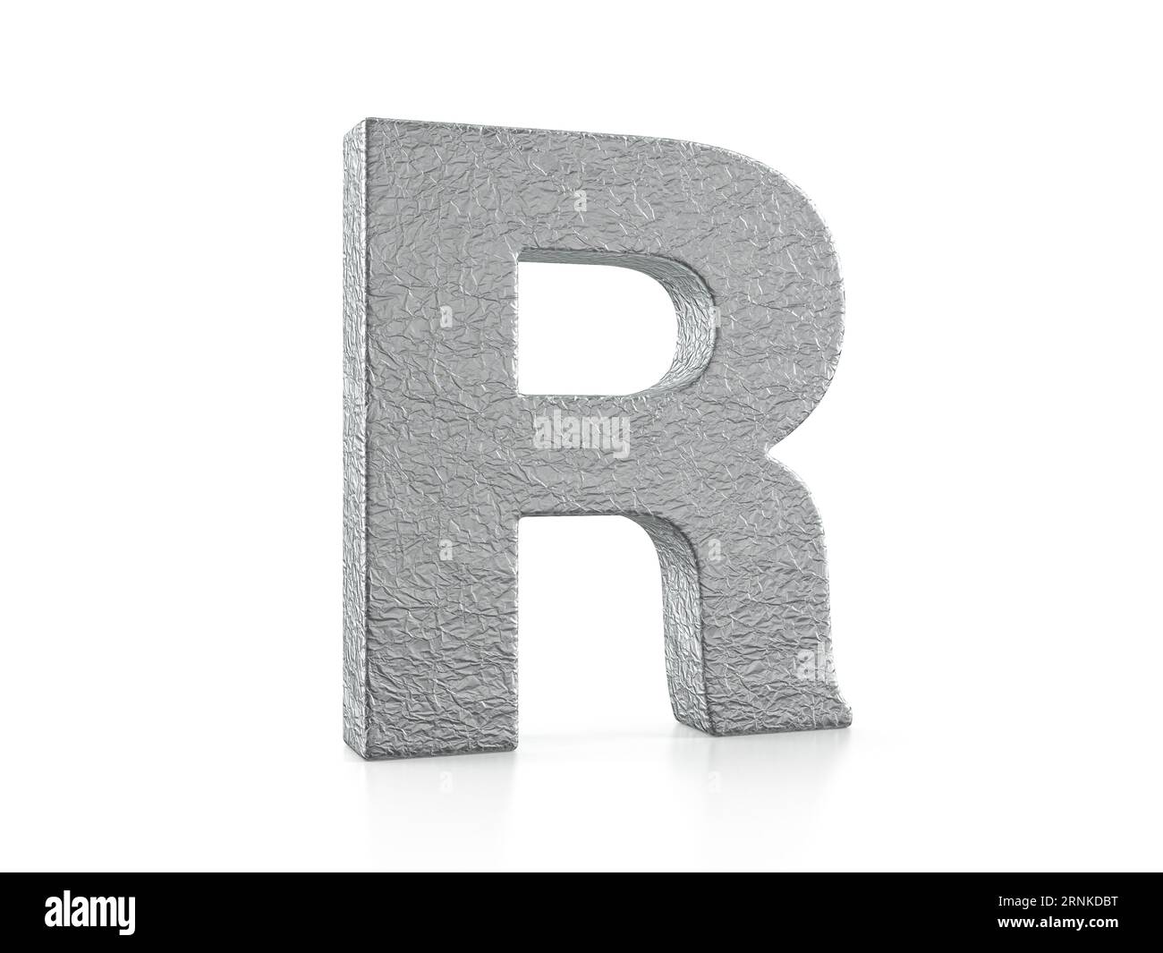 Foil letter R on a white background. 3d illustration Stock Photo - Alamy