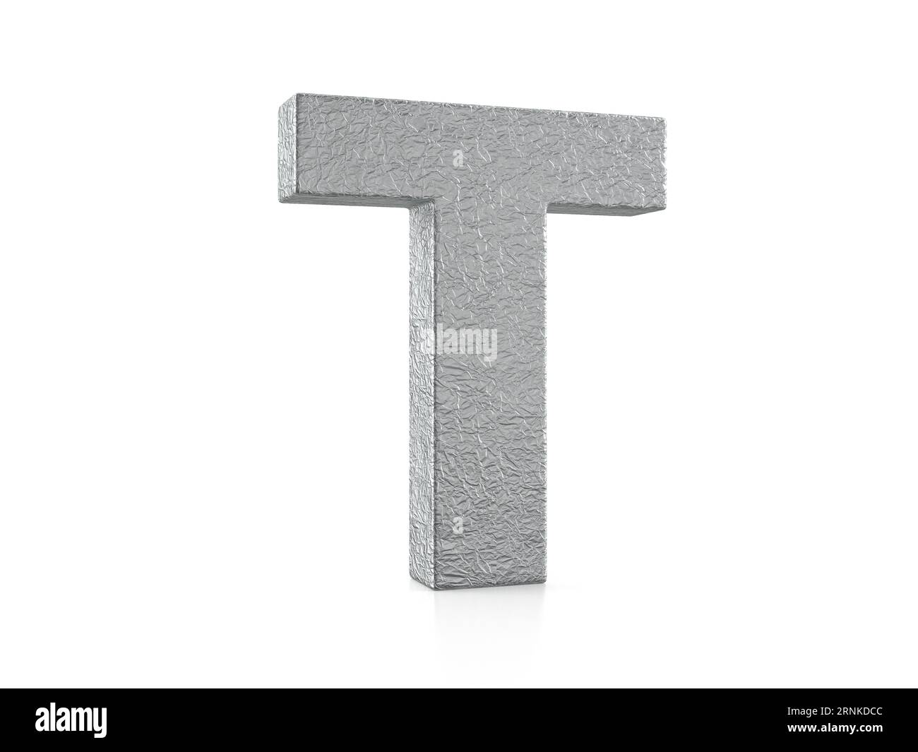 Foil letter T on a white background. 3d illustration Stock Photo - Alamy