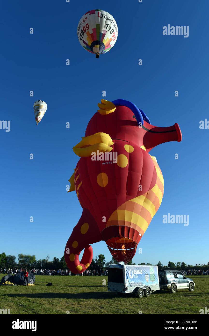 170403 CORUCHE April 3 2017 Hot air balloons are pictured