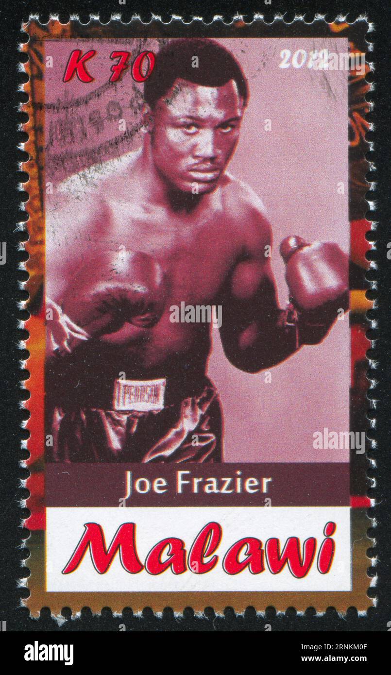 Malawi - CIRCA 2012: stamp printed by Malawi, shows Joe Frazier, circa 2012 Stock Photo