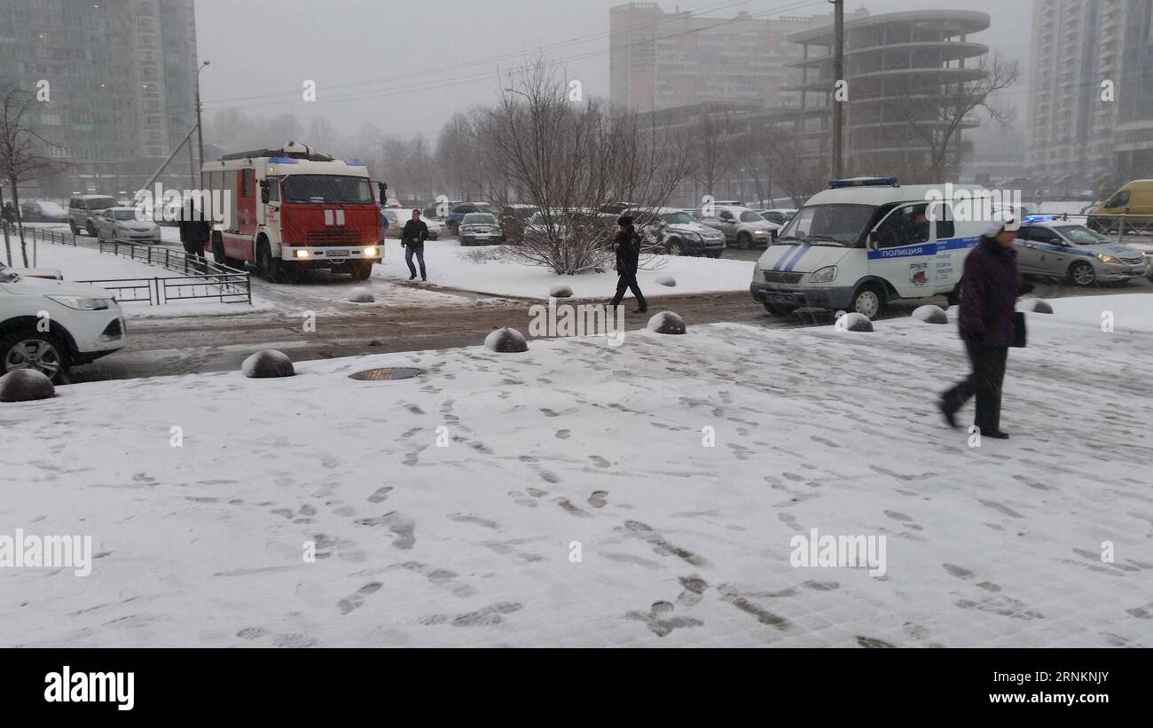 (170413) -- ST. PETERSBURG, April 13, 2017 -- Photo taken on April 13, 2017 and released by shows the site of an explosion near the local Chernyshevsky library in St. Petersburg, Russia. The explosion of an unknown device has injured a teenager in St. Petersburg on Thursday. Local media reported that a 17-year-old man picked an unknown device near the local Chernyshevsky library and tried to disassemble it. RUSSIA-ST. PETERSBURG-EXPLOSION VK.com PUBLICATIONxNOTxINxCHN   St Petersburg April 13 2017 Photo Taken ON April 13 2017 and released by Shows The Site of to Explosion Near The Local Cherny Stock Photo