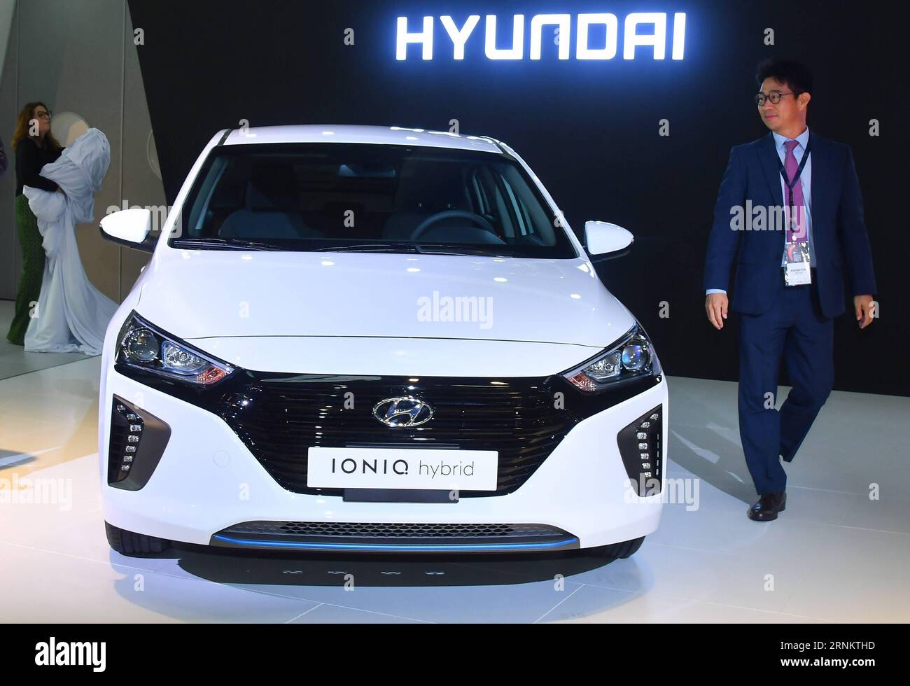 (170419) DOHA, April 19, 2017 A Hyundai IONIQ Hybrid is displayed