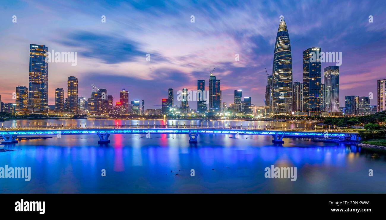 SHENZHEN, CHINA - (FILE) AUGUST 15, 2023 - Skyscrapers are seen along the coast of Shenzhen, Guangdong province, Aug 16, 2023. 'The China Resources Gr Stock Photo