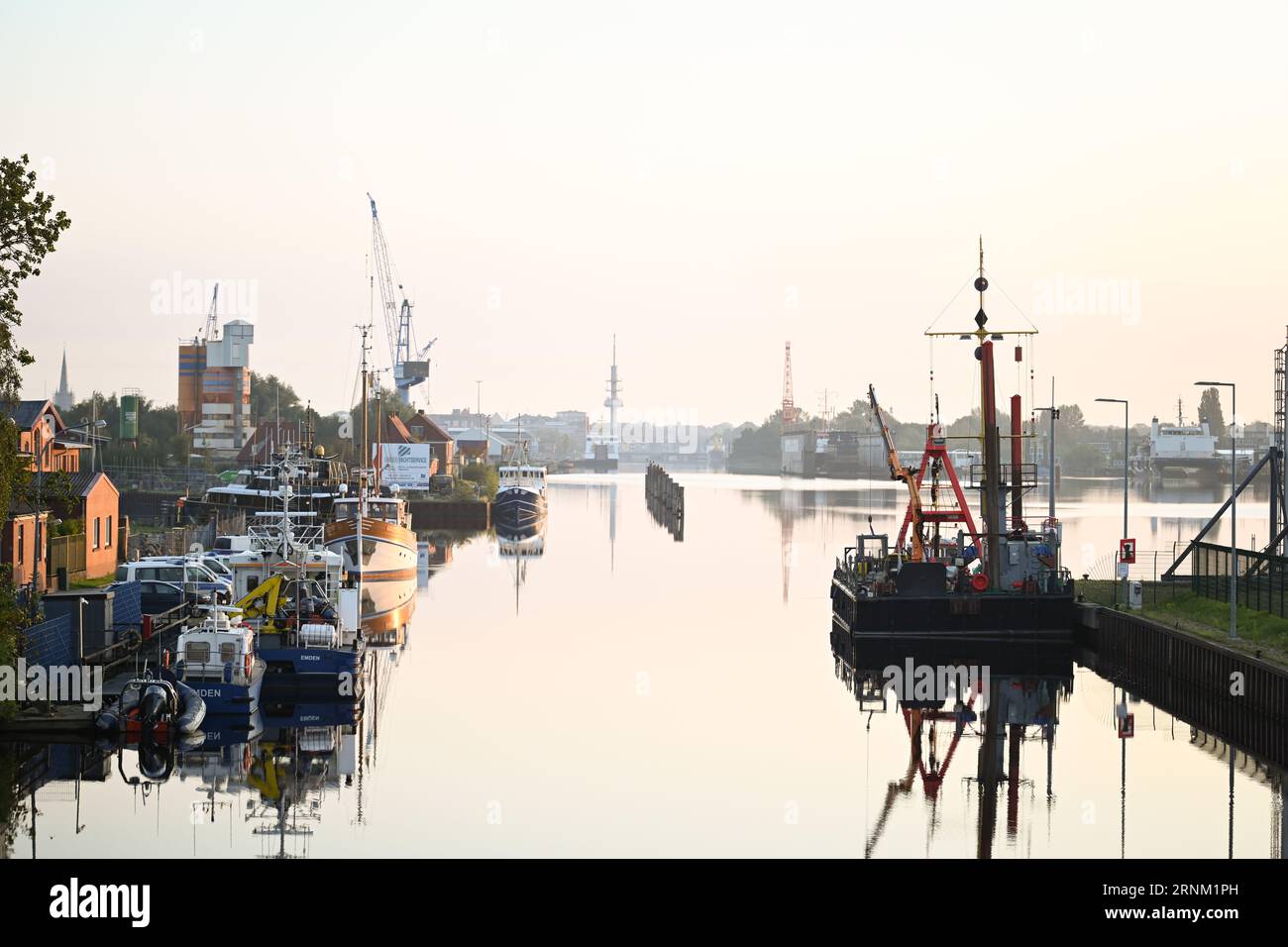 Emden, Germany. 02nd Sep, 2023. A view of the inland port of Emden