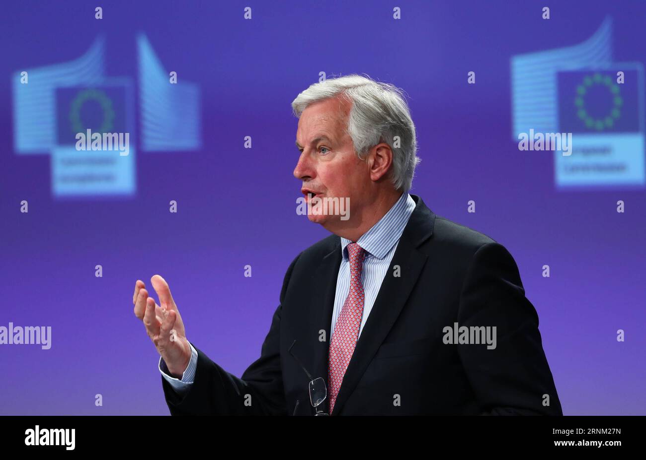 (170503) -- BRUSSELS, May 3, 2017 -- EU s chief Brexit negotiator Michel Barnier speaks during a press conference at EU headquarters in Brussels, Belgium, May 3, 2017. ) (rh) BELGIUM-BRUSSELS-PRESS CONFERENCE GongxBing PUBLICATIONxNOTxINxCHN   Brussels May 3 2017 EU S Chief Brexit Negotiator Michel Barnier Speaks during a Press Conference AT EU Headquarters in Brussels Belgium May 3 2017 Rh Belgium Brussels Press Conference GongxBing PUBLICATIONxNOTxINxCHN Stock Photo