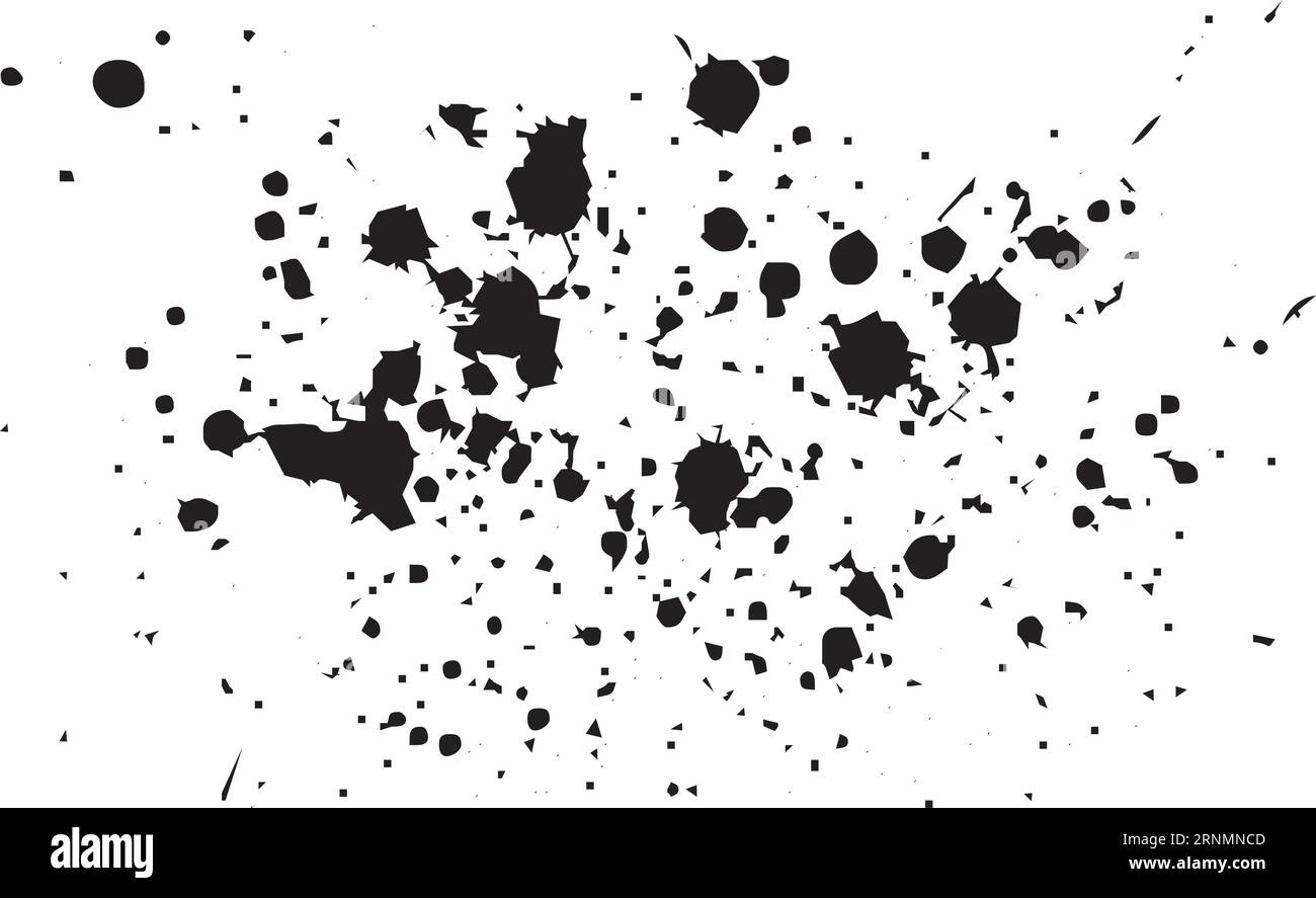 Ink splatter. Grunge black paint drops template Stock Vector Image ...