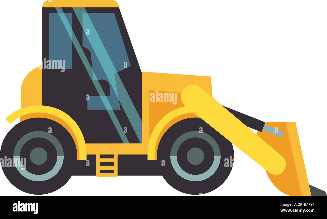 Front loader construction vehicle side view flat icon Stock Vector ...