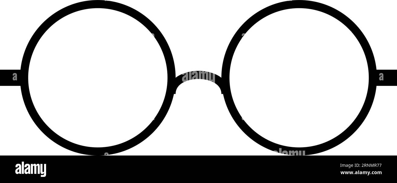 Retro round glasses frame icon. Black eyeglasses symbol Stock Vector ...
