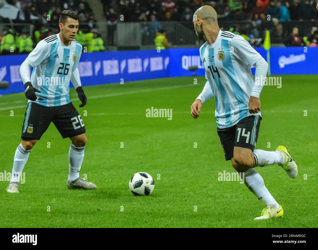 Moscow, Russia – November 11, 2017. Argentina national football team winger Cristian Pavon during international friendly Russia vs Argentina (0-1) Stock Photo