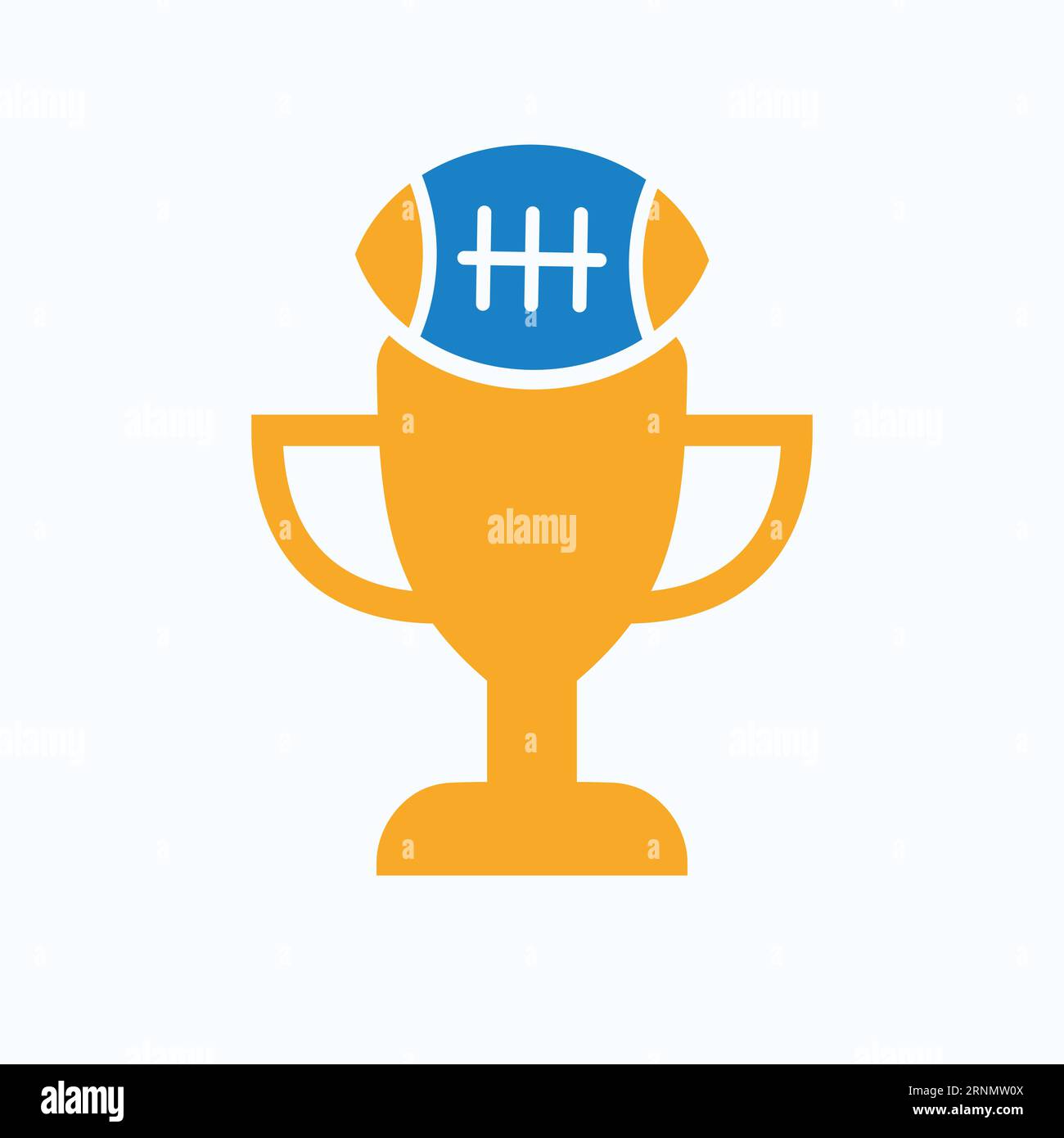 Rugby Championship Trophy Logo Design Concept With Rugby And Trophy