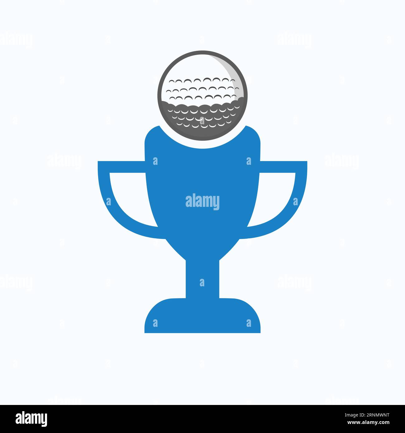 Golf Championship Trophy Logo Design Concept With Golf And Trophy Icon Stock Vector