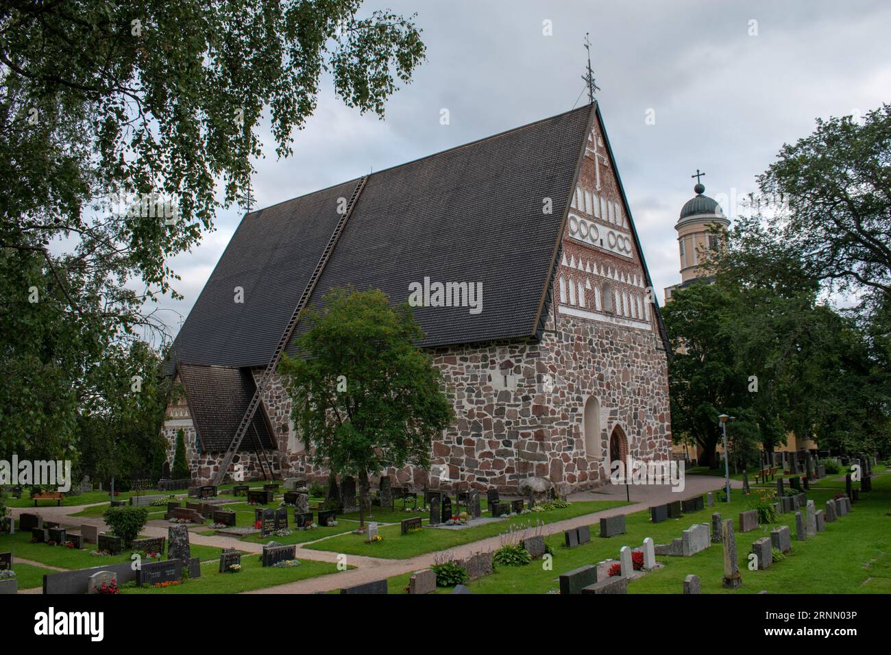 Medieval greystone Church of St. Mary in Hollola (Finnish: Hollolan kirkko), Finland. The church was built between the years 1495-1510. One of the 86 Stock Photo