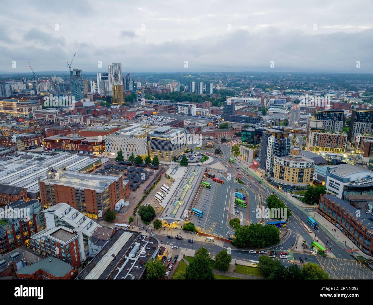 Leeds City Centre aerial view. Yorkshire england. University city view and skyline. Stock Photo