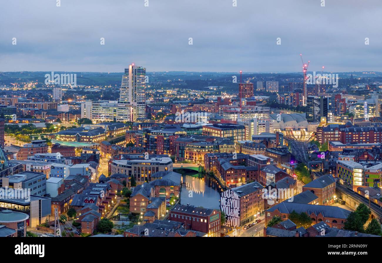 Leeds City Centre aerial view. Yorkshire england. University city view and skyline. Stock Photo