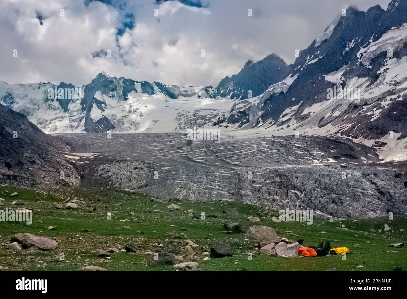 View of the Bracken Glacier on a trek from Zanskar to the Warwan Valley