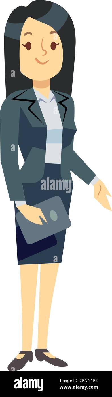 Confident businesswoman with tablet. Female office manager Stock Vector