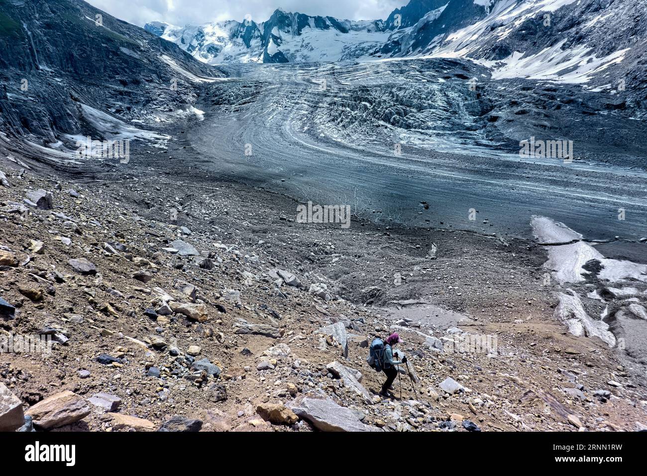 View of the Bracken Glacier on a trek from Zanskar to the Warwan Valley