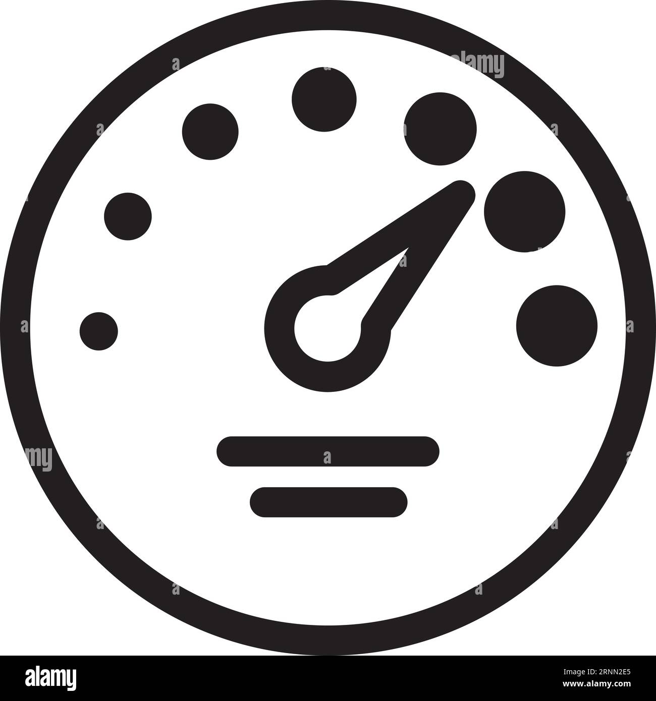 Gauge icon. Linear round meter. Speedometer symbol Stock Vector Image