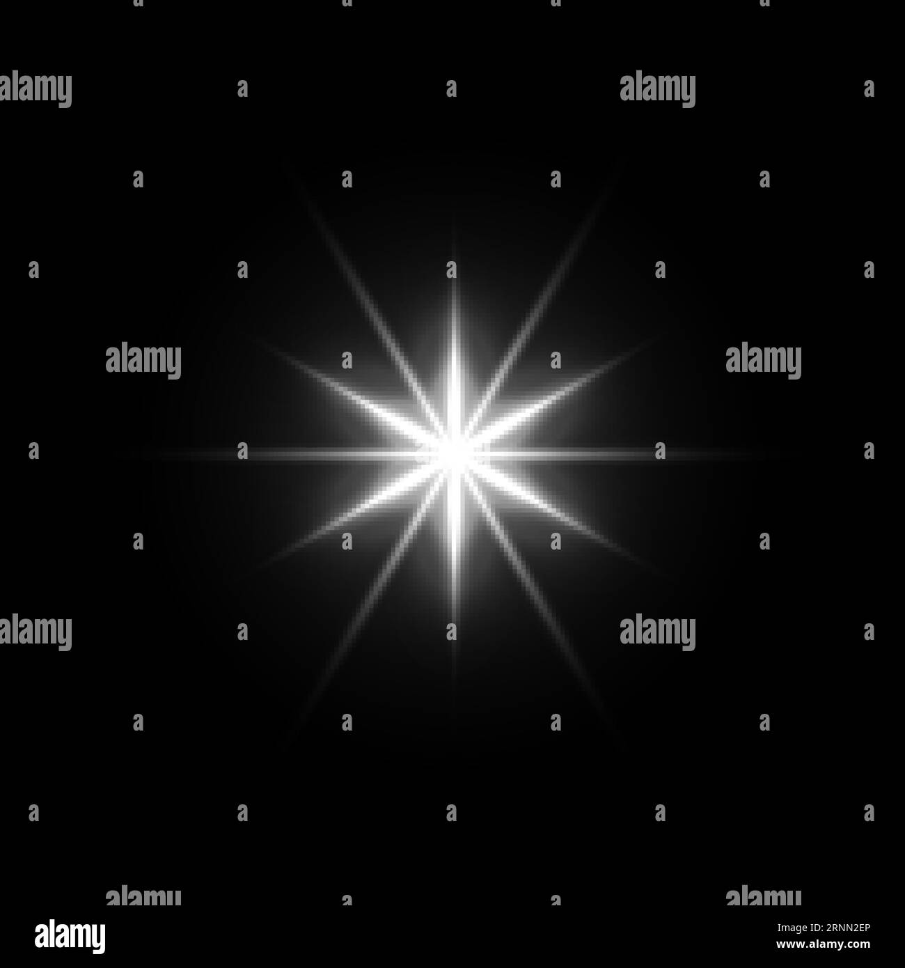 Shining star. White light effect. Magic glowing Stock Vector