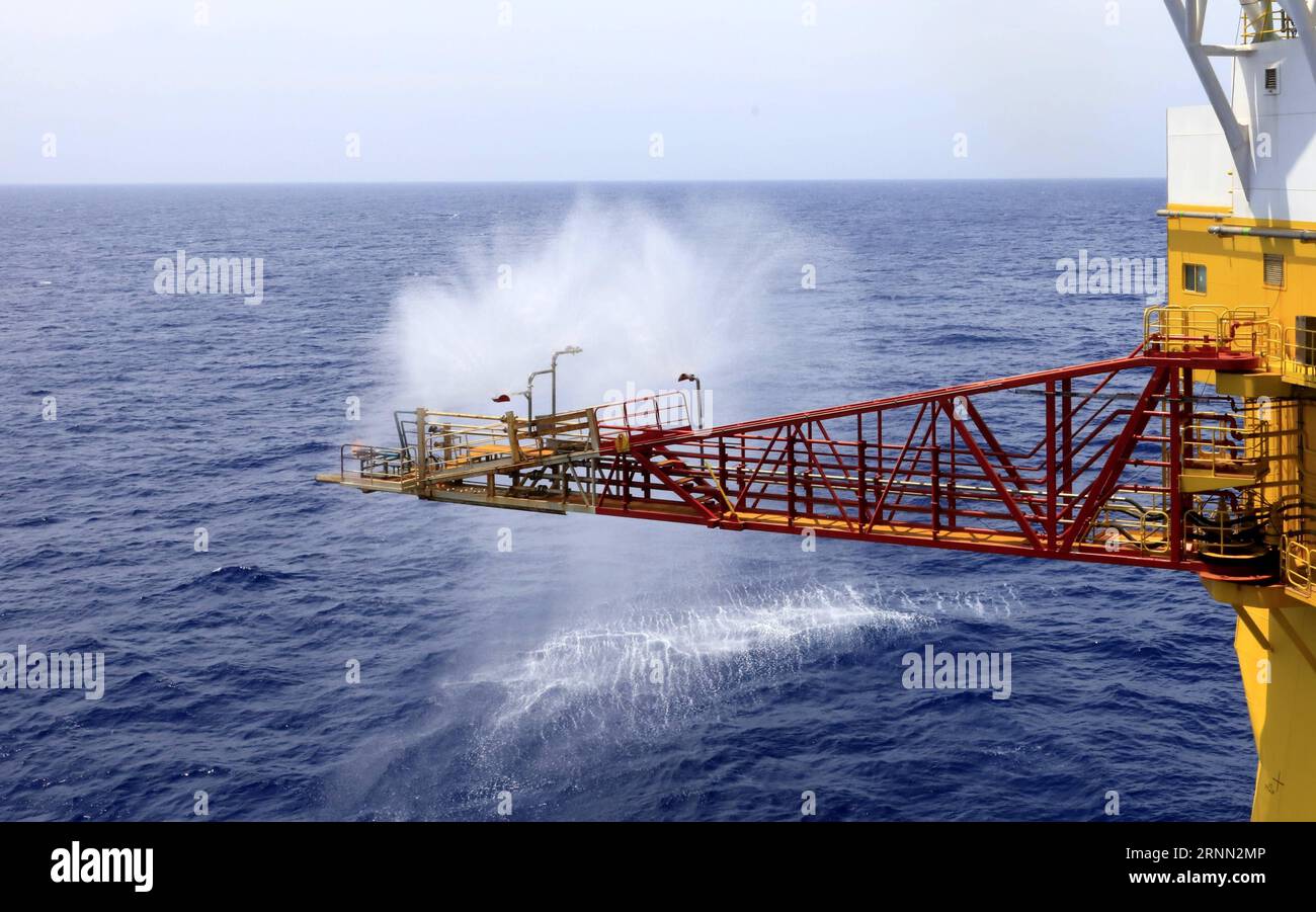 (170621) -- GUANGZHOU, June 21, 2017 -- Photo taken on June 21, 2017 shows the trial mining site in the Shenhu area of the South China Sea. China has extracted about 235,000 cubic meters of the combustible ice from the South China Sea, beating previous expectations for the mining operation. Wednesday afternoon marked six weeks of an ongoing mining operation in waters near the Pearl River estuary, without being disrupted by this year s second typhoon Merbok. ) CHINA-SOUTH CHINA SEA-COMBUSTIBLE ICE EXTRACTION (CN) HuangxGuobao PUBLICATIONxNOTxINxCHN   Guangzhou June 21 2017 Photo Taken ON June 2 Stock Photo