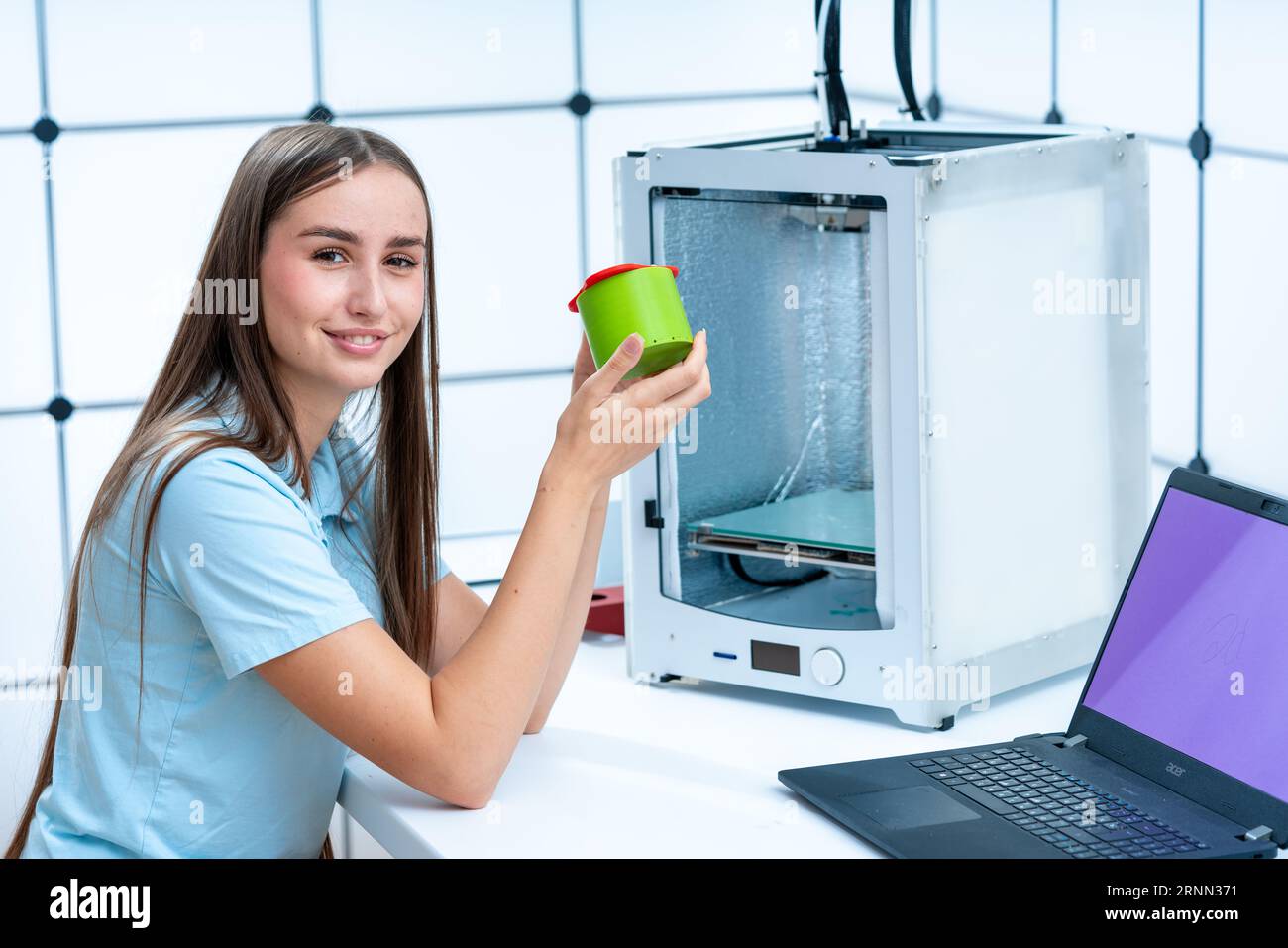 Engineering Projects: 3D printers provide students with the ability to design and fabricate engineering projects;  promoting problem-solving skills an Stock Photo