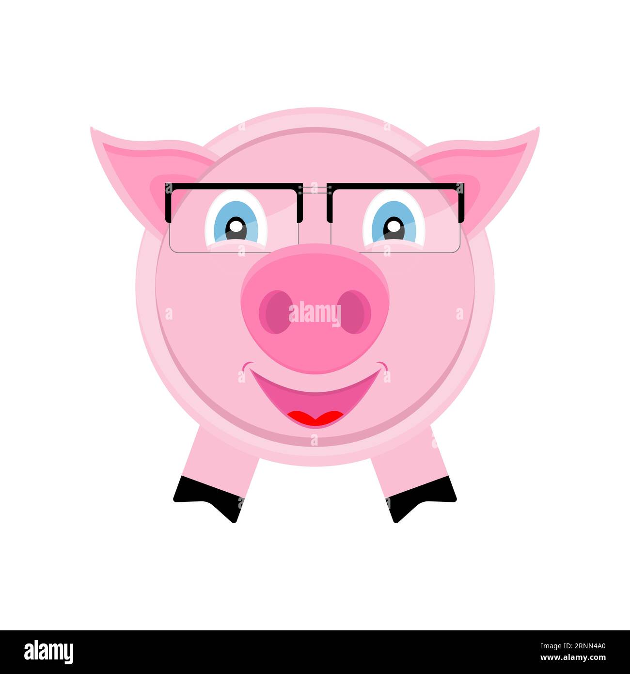 Cute cartoon pig in glasses Stock Vector Image & Art - Alamy