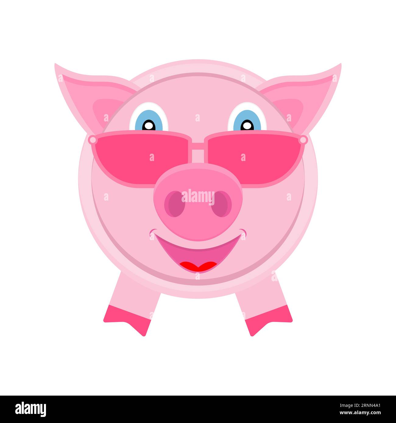Cute cartoon pig in glasses Stock Vector Image & Art - Alamy