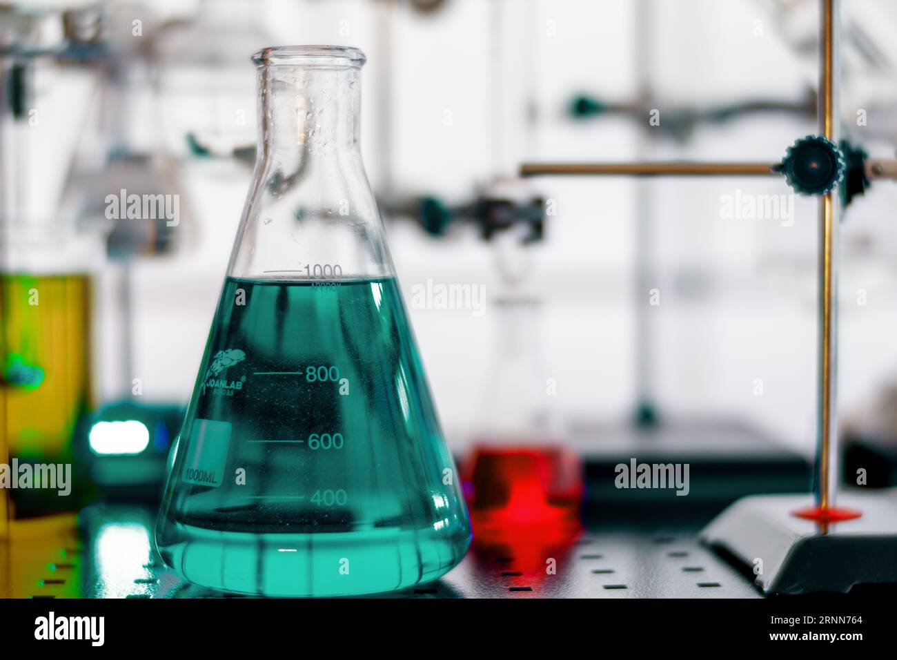 Finkelstein Reaction: The exchange of halide ions in an organic compound using a different halide ion. Stock Photo
