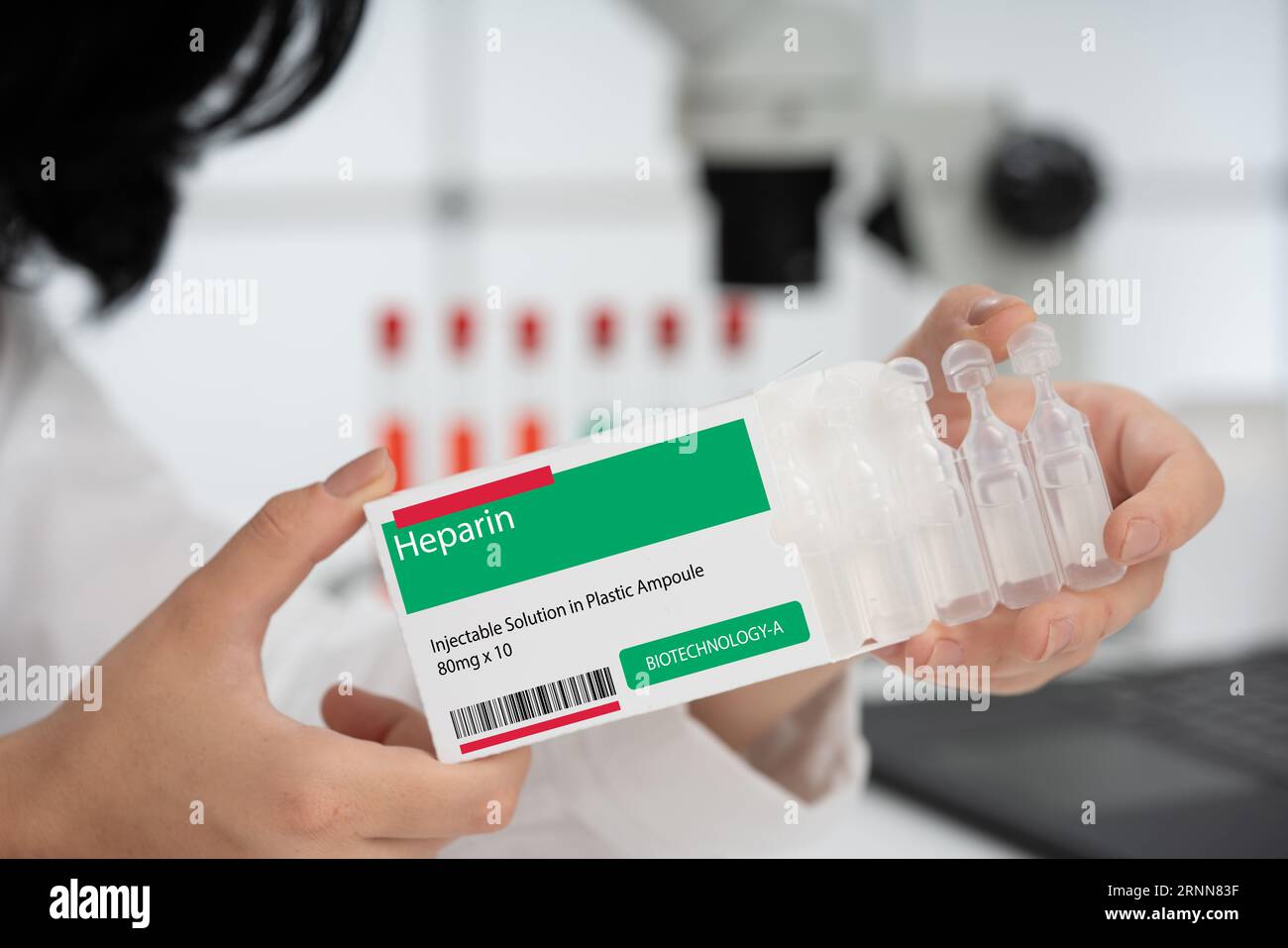 Heparin Anticoagulant medication used to prevent blood clots or treat existing clots Stock