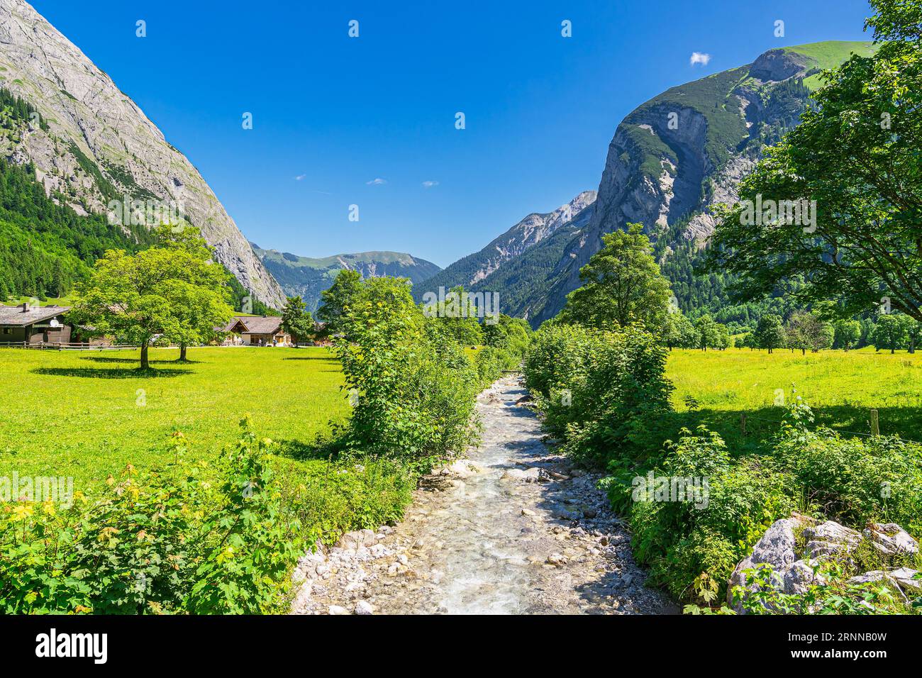 The area Great Ahornboden in the Risstal valley near the Eng Alm in ...