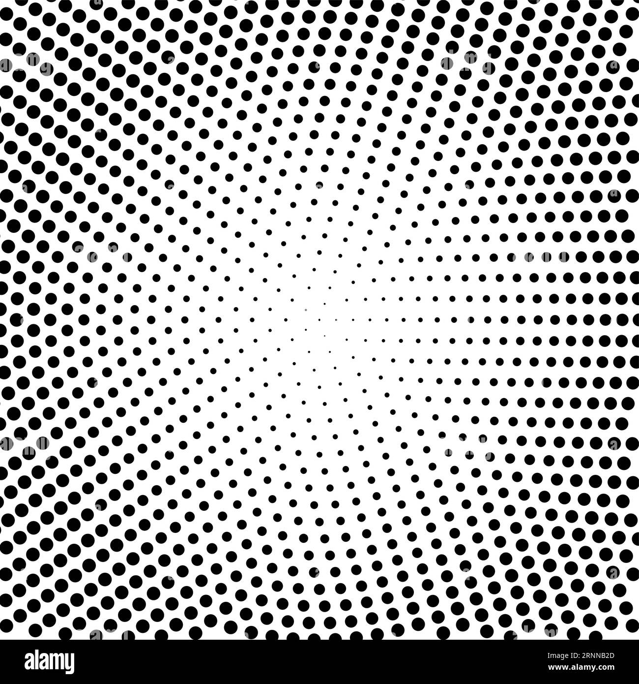 Radial gradient in halftone style. Geometric dot texture Stock Vector