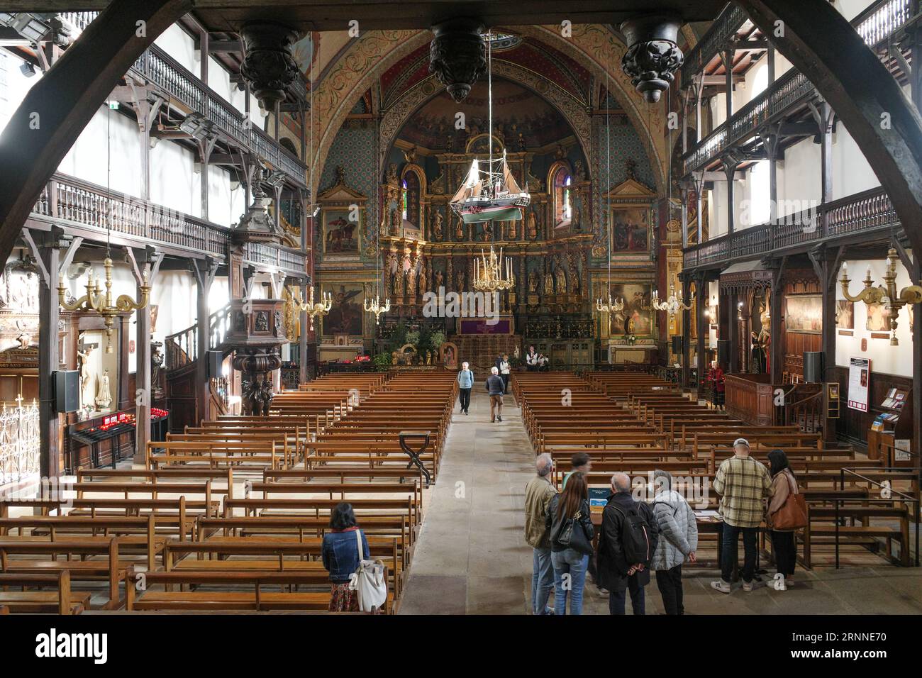 Saint Jean de Luz, France Dec 24, 2022 Interior of St. John the Baptist church (Eglise Saint
