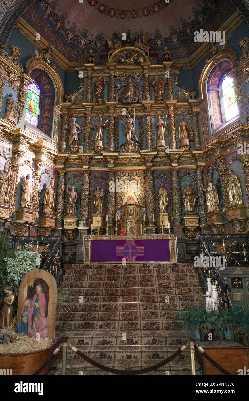 Saint Jean de Luz, France Dec 24, 2022 Interior of St. John the Baptist church (Eglise Saint