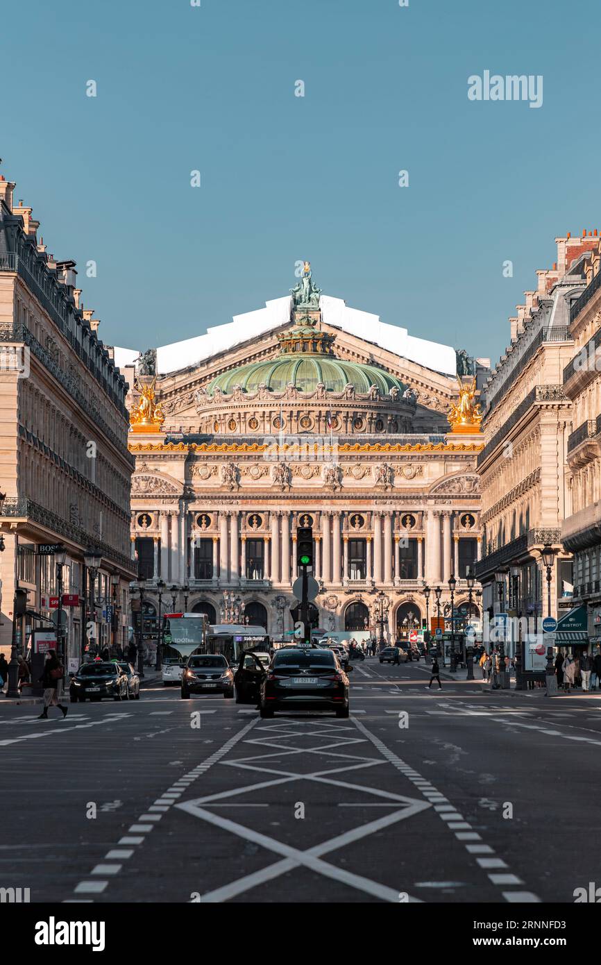 Paris, France January 23, 2022 Front view of the famous Garnier