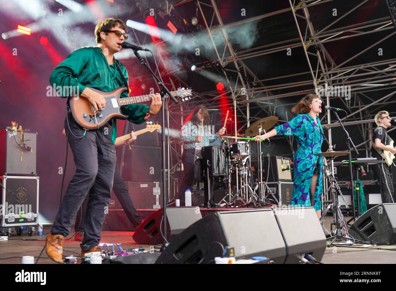 Dorset, UK. Friday, 1 September, 2023. Bodega performing at the 2023 edition of the End of the Road festival at Larmer Tree Gardens in Dorset. Photo date: Friday, September 1, 2023. Photo credit should read: Richard Gray/Alamy Live News Stock Photo