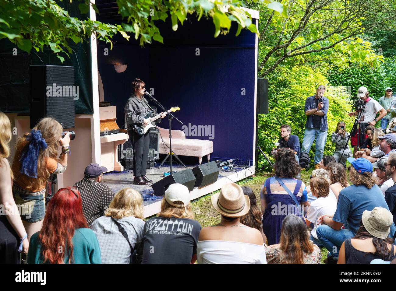 Dorset, UK. Friday, 1 September, 2023. Angel Olsen performing a secret gig on the piano stage at the 2023 edition of the End of the Road festival at Larmer Tree Gardens in Dorset. Photo date: Friday, September 1, 2023. Photo credit should read: Richard Gray/Alamy Live News Stock Photo