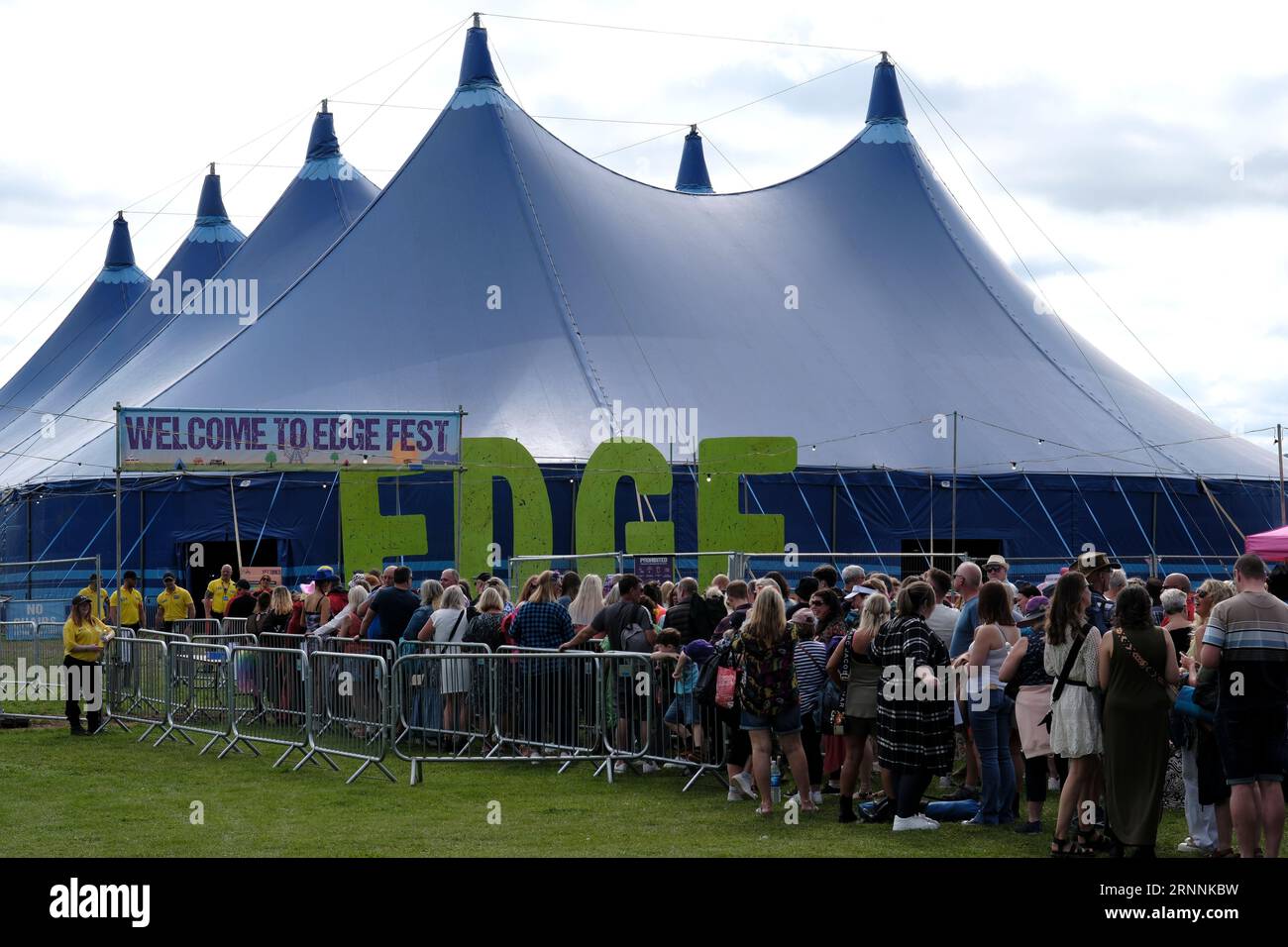 Jedburgh, UK. 02nd Sep, 2023. EdgeFest 2023, Music Festival. Crowds gather ahead of gates