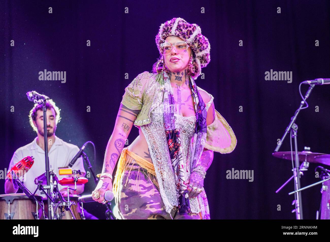 Dorset, UK. Friday, 1 September, 2023. Greentea Peng performing at the 2023 edition of the End of the Road festival at Larmer Tree Gardens in Dorset. Photo date: Friday, September 1, 2023. Photo credit should read: Richard Gray/Alamy Live News Stock Photo