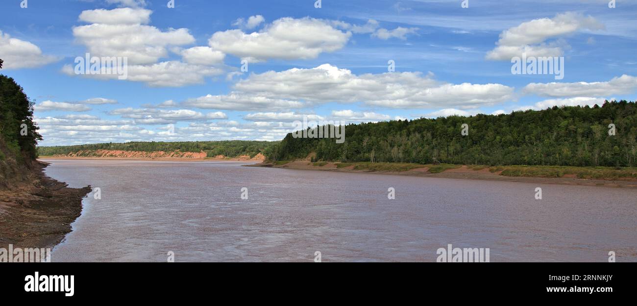 The Shubenacadie River in Nova Scotia stretches 72 kilometres (45 miles) , where it enters the