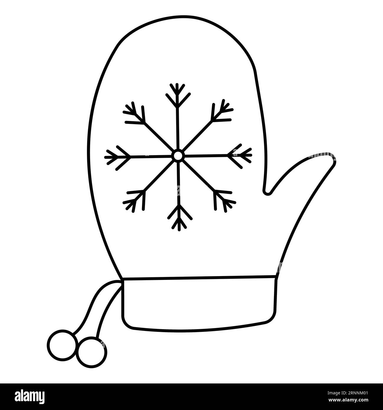 mitt christmas winter snowflake heat clothing line Stock Vector Image