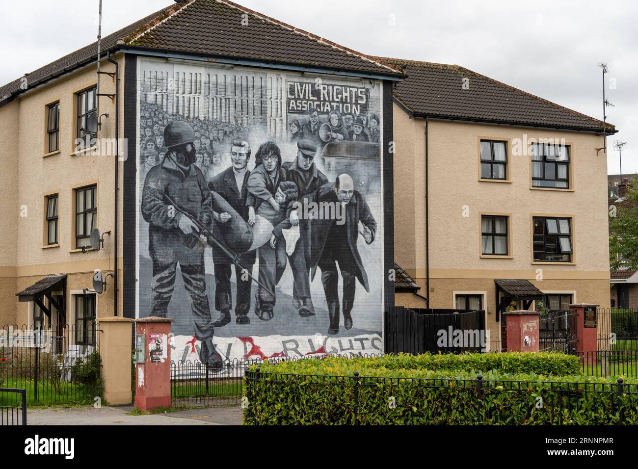 People's Gallery Bloody Sunday mural near Free Derry Corner in Irish