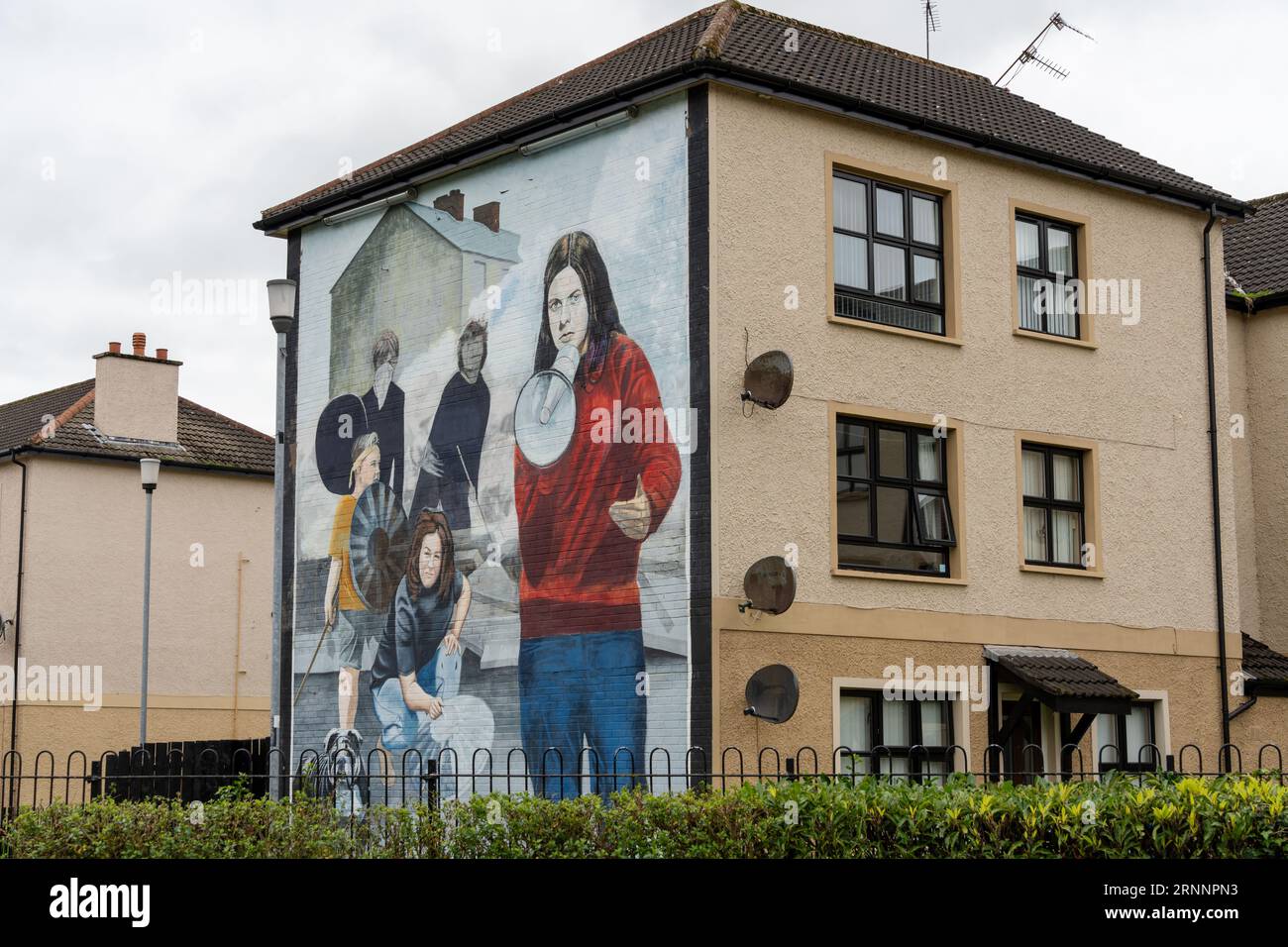 People's Gallery Bernadette Devlin mural near Free Derry Corner in