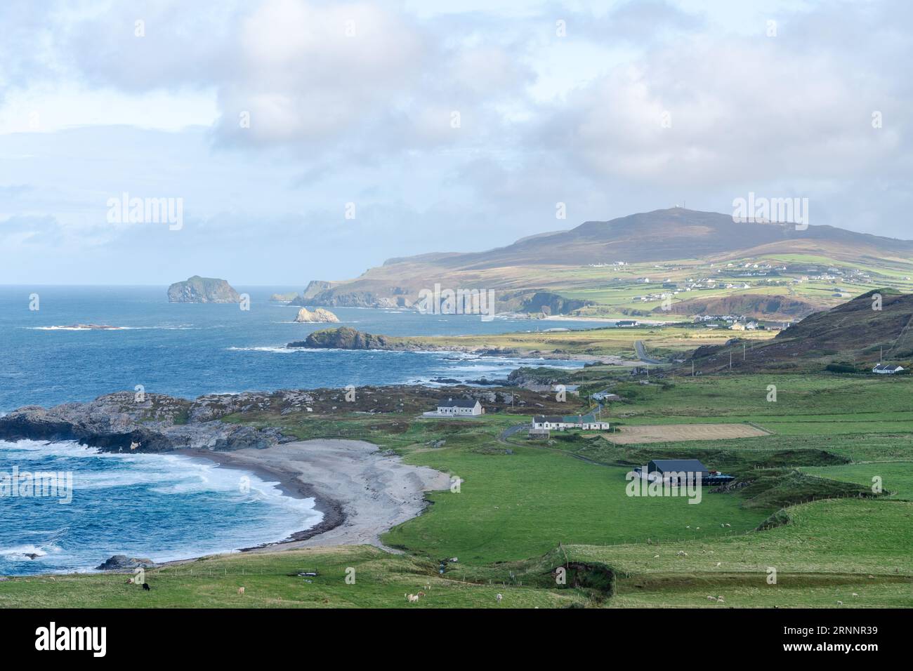 View at Banba's Crown, Malin Head, Inishowen, County Donegal, Ireland. The most northerly point in Ireland. Stock Photo