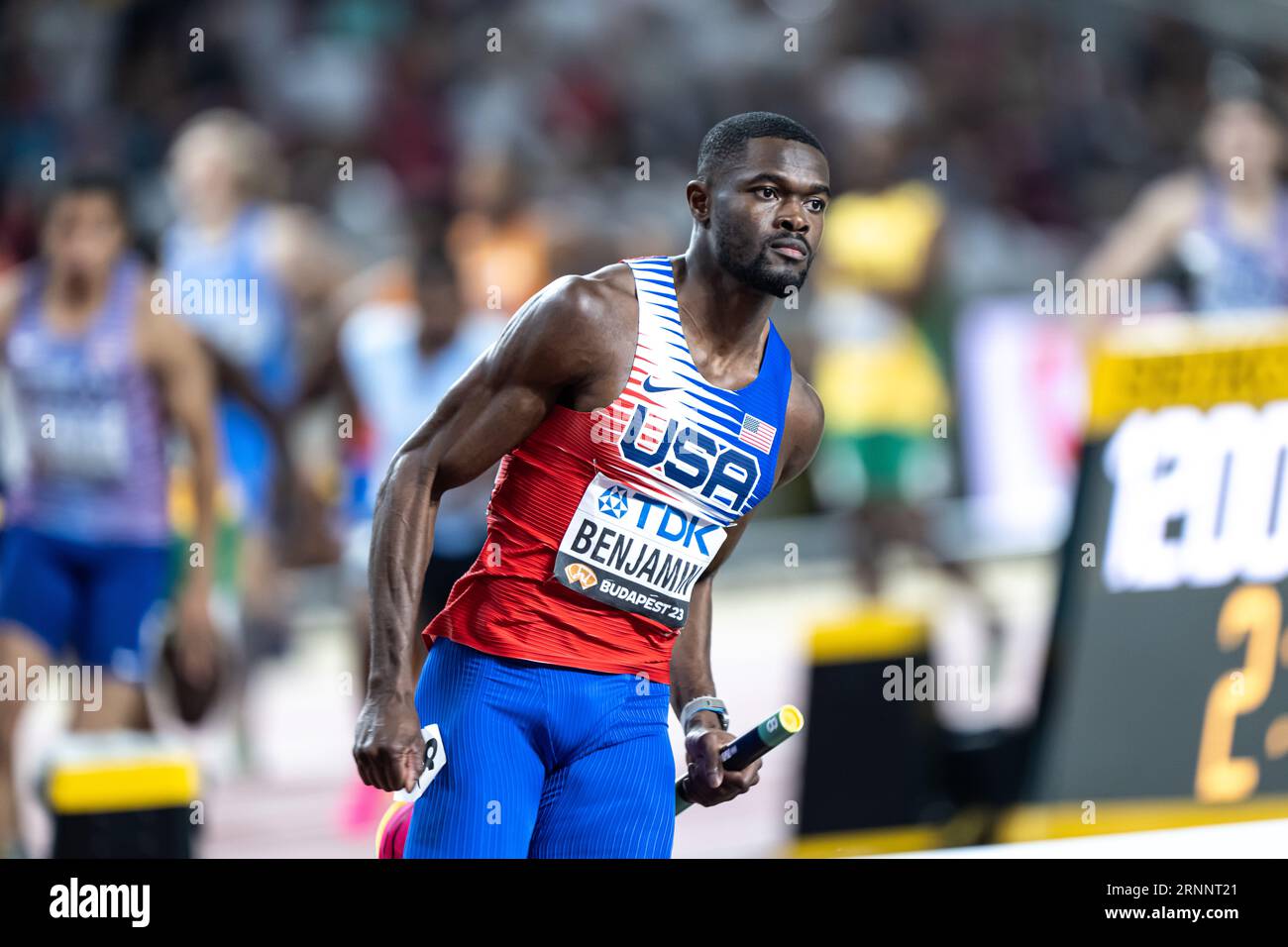 Rai Benjamin participating in the Budapest 2023 World Athletics