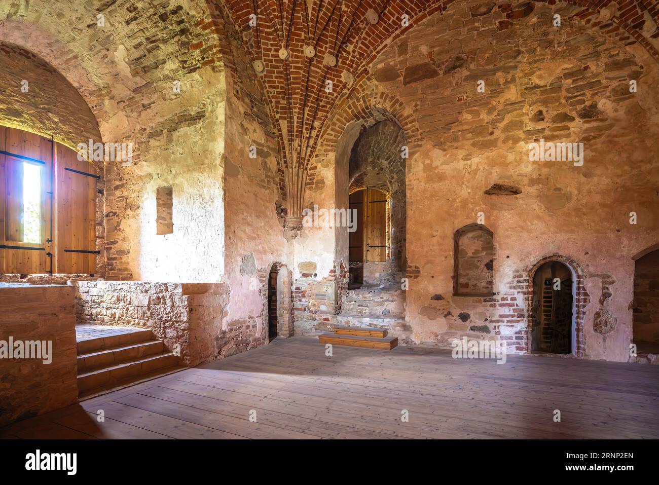Living room of the Master of the Order at Cesis Castle Western Tower Interior - Cesis, Latvia Stock Photo