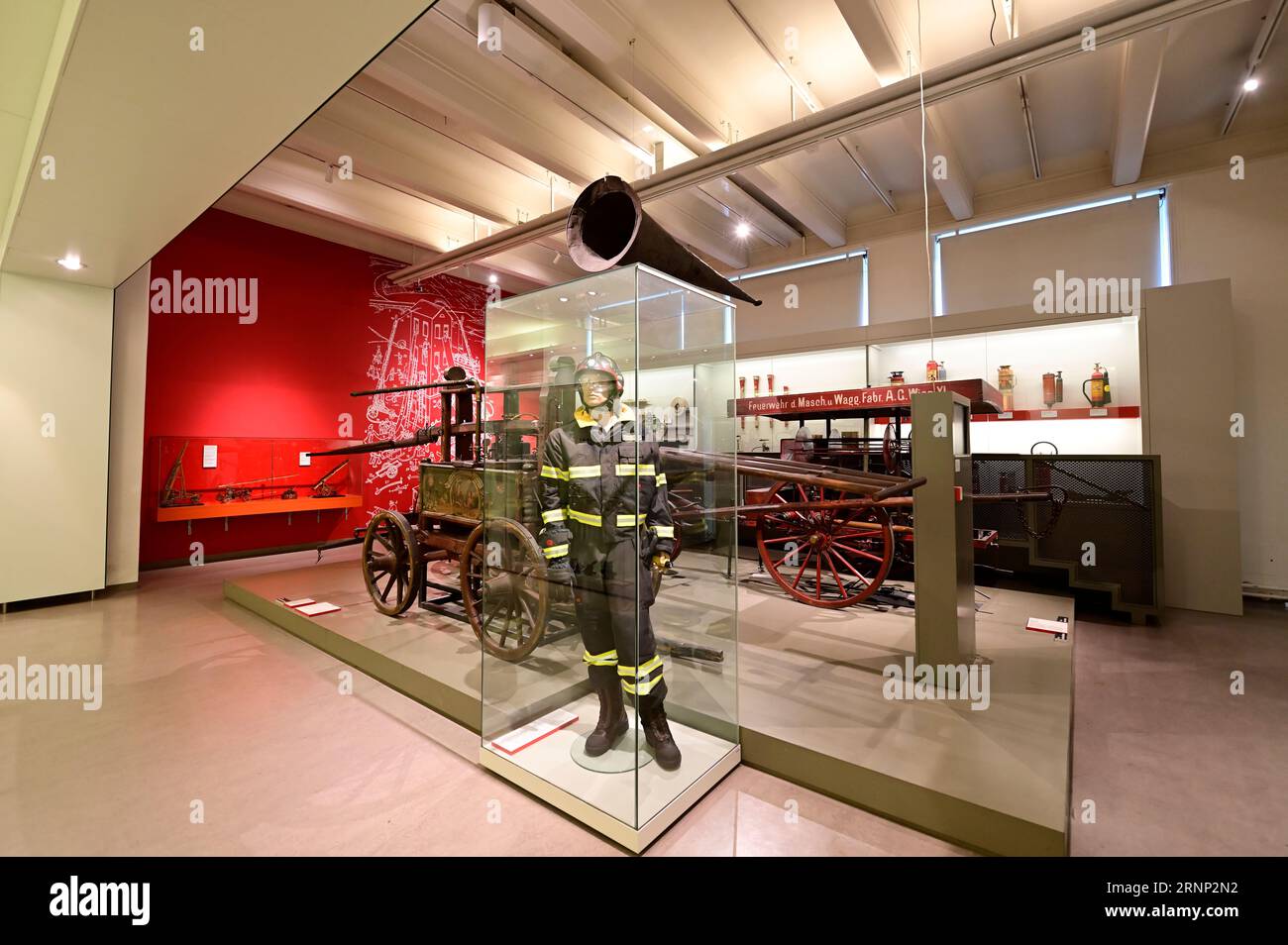 Vienna, Austria. Historical fire engines in the technical museum in Vienna Stock Photo