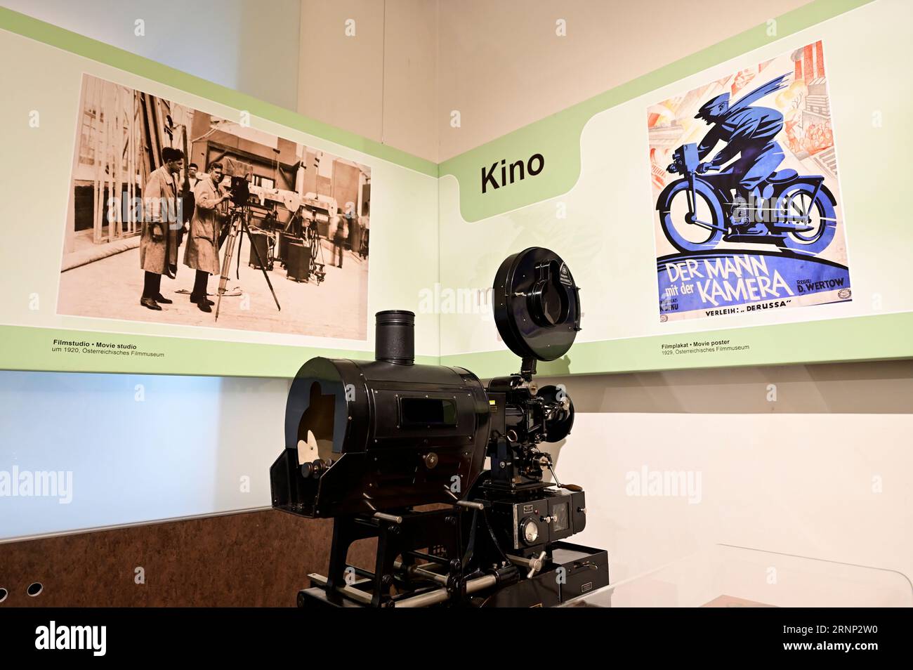 Vienna, Austria. Technical Museum Vienna. Historical film camera in the