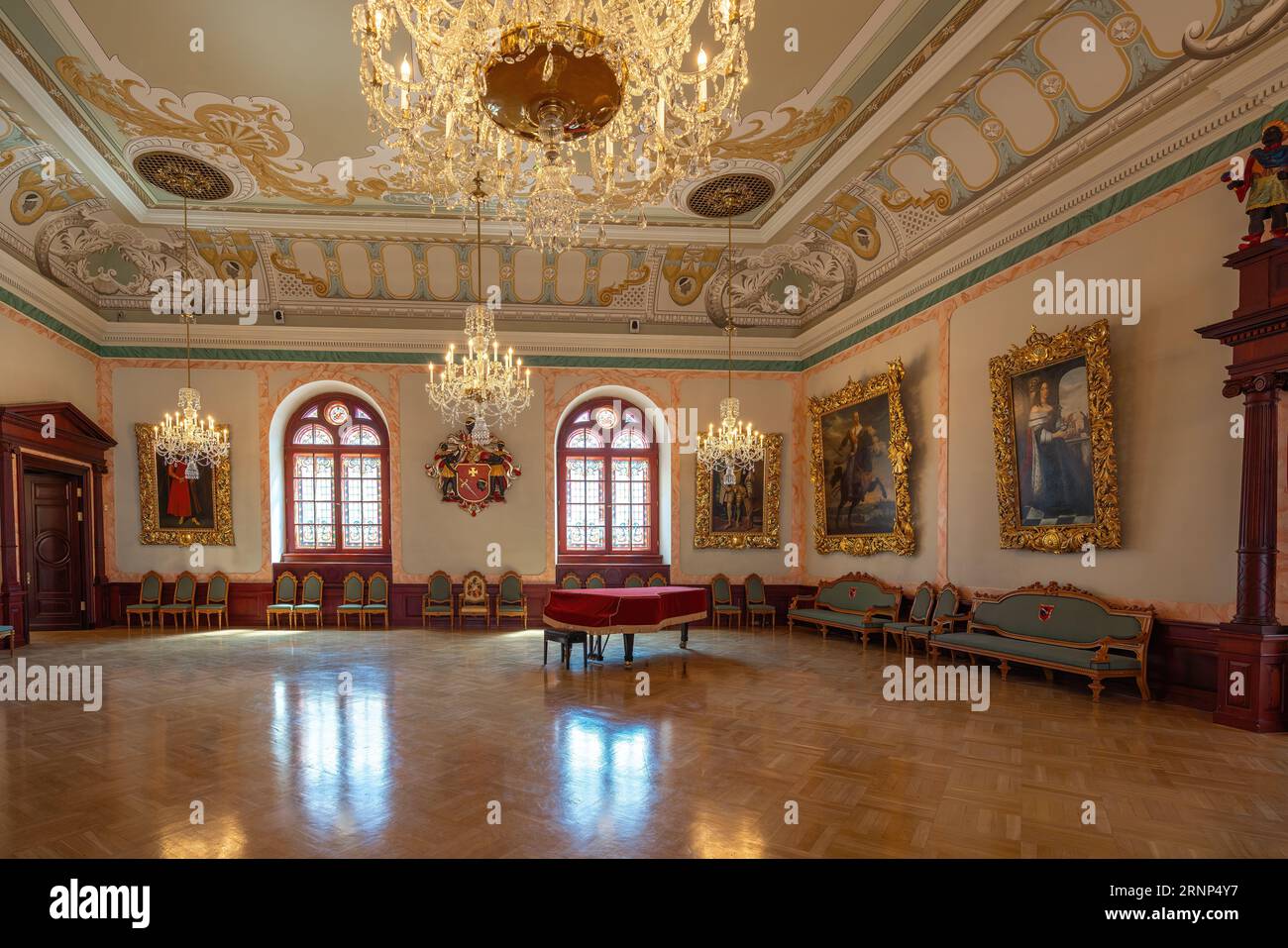 Celebration Hall at House of the Black Heads Interior - Riga, Latvia Stock Photo