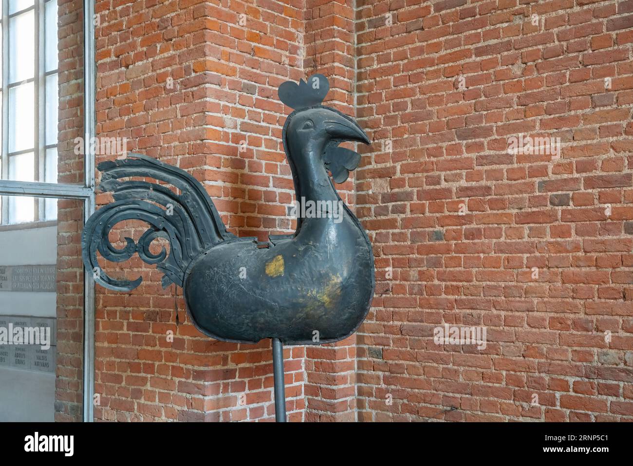 Sixth Rooster Weathervane of St. Peters Church Tower at St. Peters Church Interior - Riga, Latvia Stock Photo