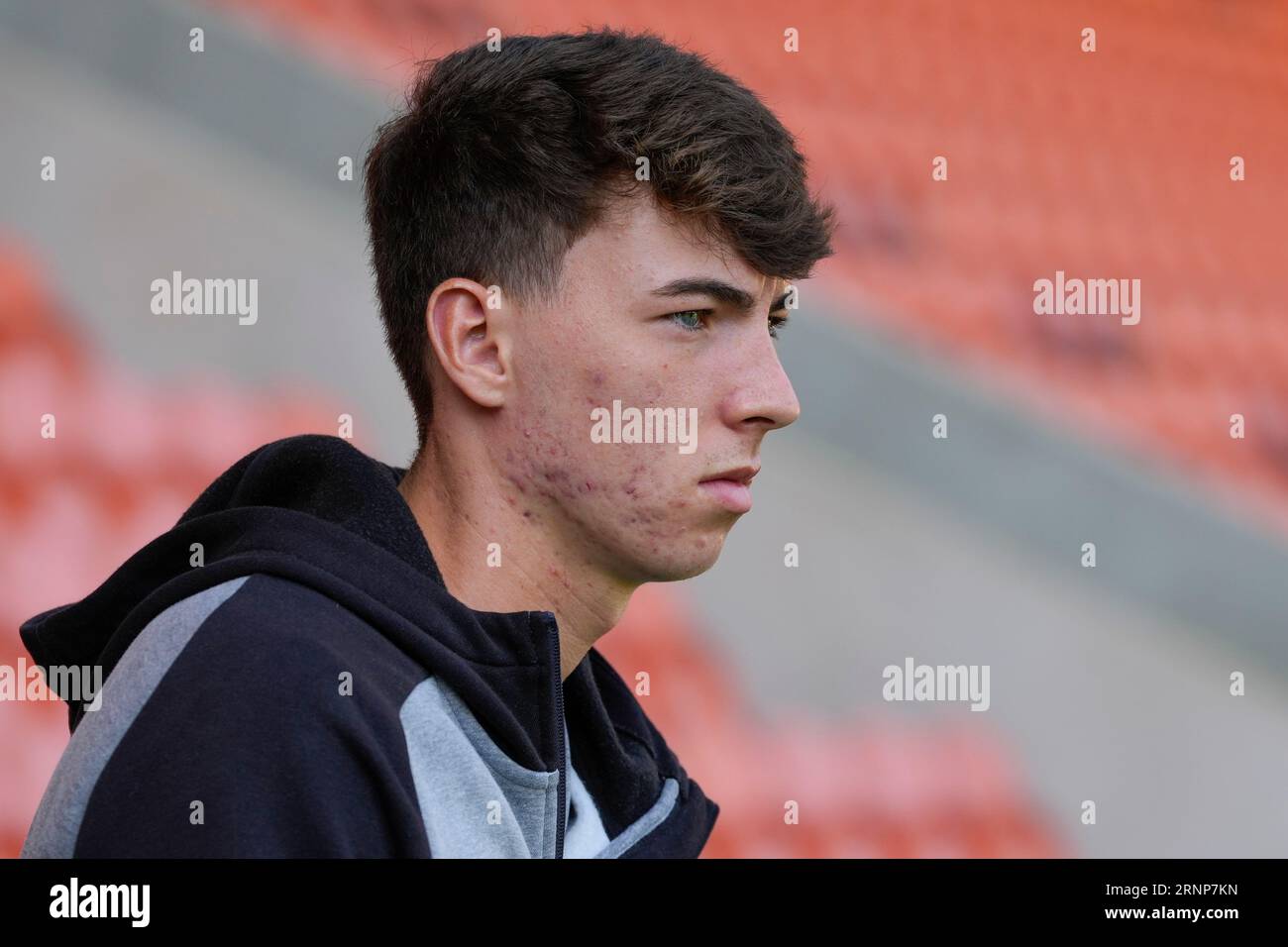 Chris Sze #22 of Wigan Athletic inspects the pitch before the Sky Bet  League 1 match Blackpool vs Wigan Athletic at Bloomfield Road, Blackpool,  United Kingdom, 2nd September 2023 (Photo by Steve Flynn/News Images Stock  Photo - Alamy